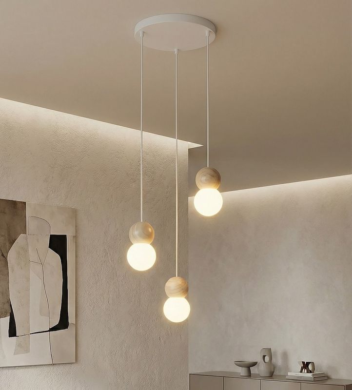 Emibig Lighting Taklampa LOOP 3 VIT