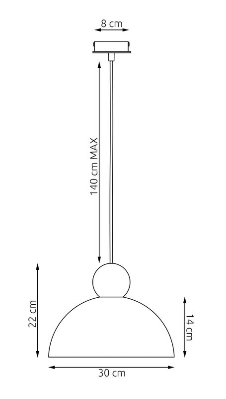 Emibig Lighting Taklampa KAKI 1M SVART
