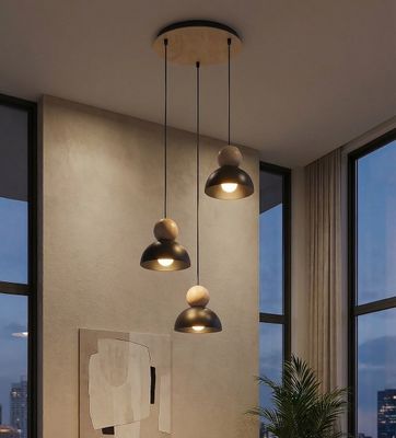 Emibig Lighting Taklampa KAKI 3PREM SVART