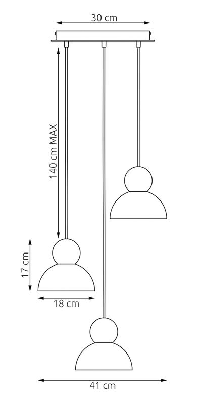 Emibig Lighting Taklampa KAKI 3PREM SVART