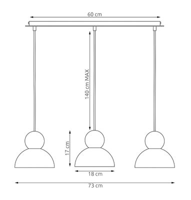 Emibig Lighting Taklampa KAKI 3 VIT