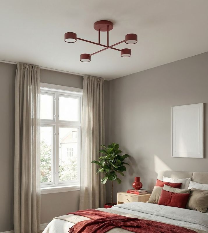Emibig Lighting Taklampa HALO 4 BURGUNDY