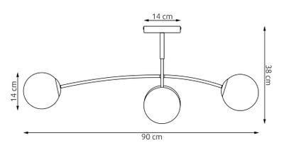 Emibig Lighting Taklampa PREGOS 4 MOKKA OPAL