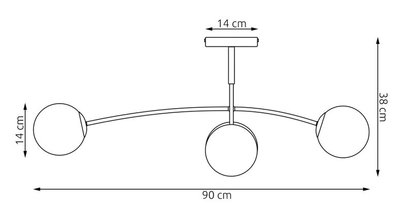 Emibig Lighting Taklampa PREGOS 4 MOKKA HONUNG