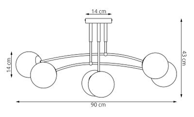 Emibig Lighting Taklampa PREGOS 6 MOKKA HONUNG