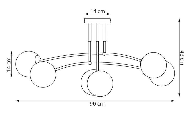 Emibig Lighting Taklampa PREGOS 6 MOKKA HONUNG