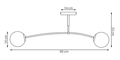 Emibig Lighting Taklampa PREGOS 2 MOKKA HONUNG