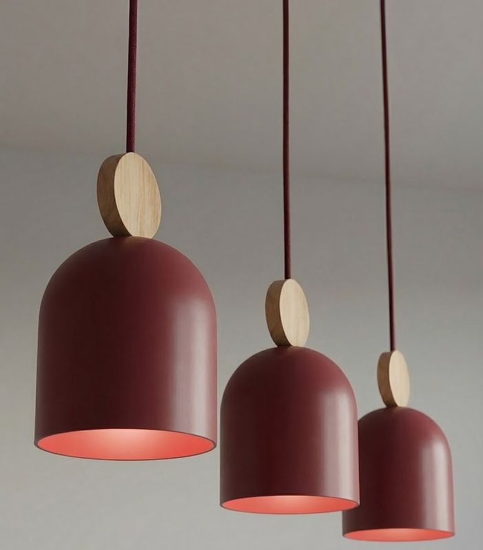 Emibig Lighting Taklampa MESI 3 BURGUNDY