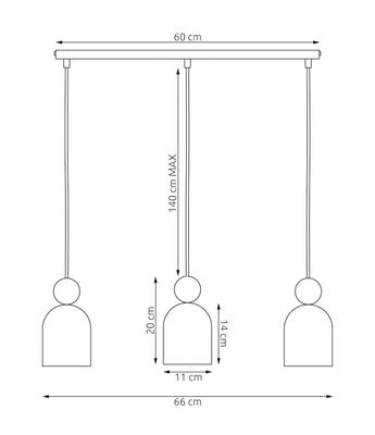 Emibig Lighting Taklampa MESI 3 BURGUNDY