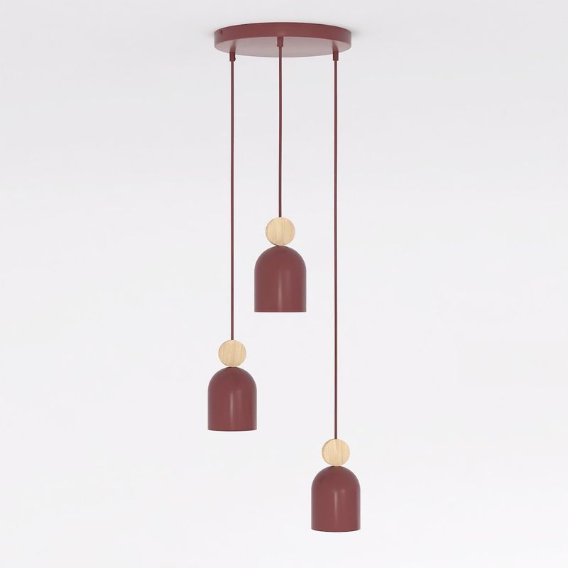 Emibig Lighting Taklampa MESI 3PREM BURGUNDY