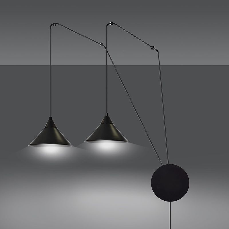 Emibig Lighting Vägglampa ABRAMO 2 SVART