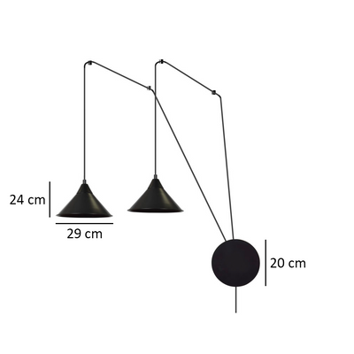Emibig Lighting Vägglampa ABRAMO 2 SVART