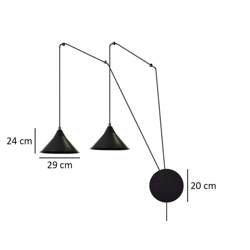 Emibig Lighting Vägglampa ABRAMO 2 SVART