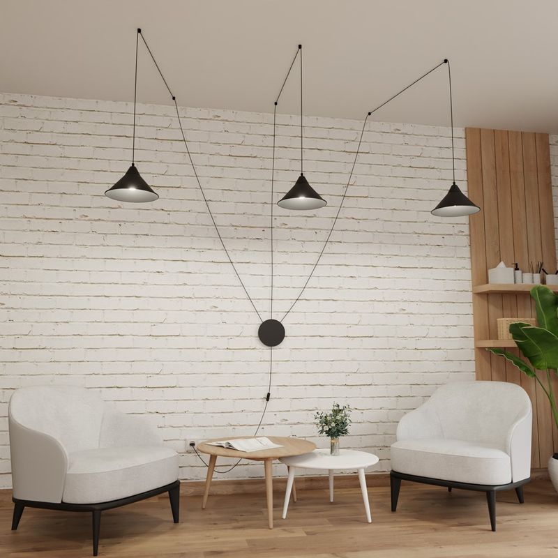 Emibig Lighting Taklampa ABRAMO 3 SVART