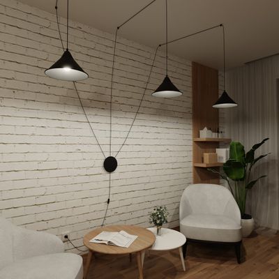 Emibig Lighting Taklampa ABRAMO 3 SVART