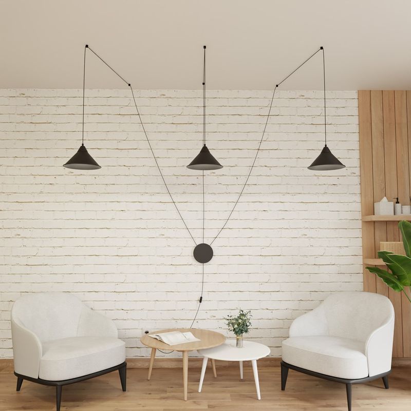 Emibig Lighting Taklampa ABRAMO 3 SVART