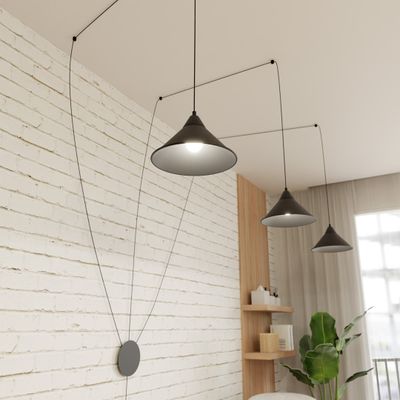 Emibig Lighting Taklampa ABRAMO 3 SVART