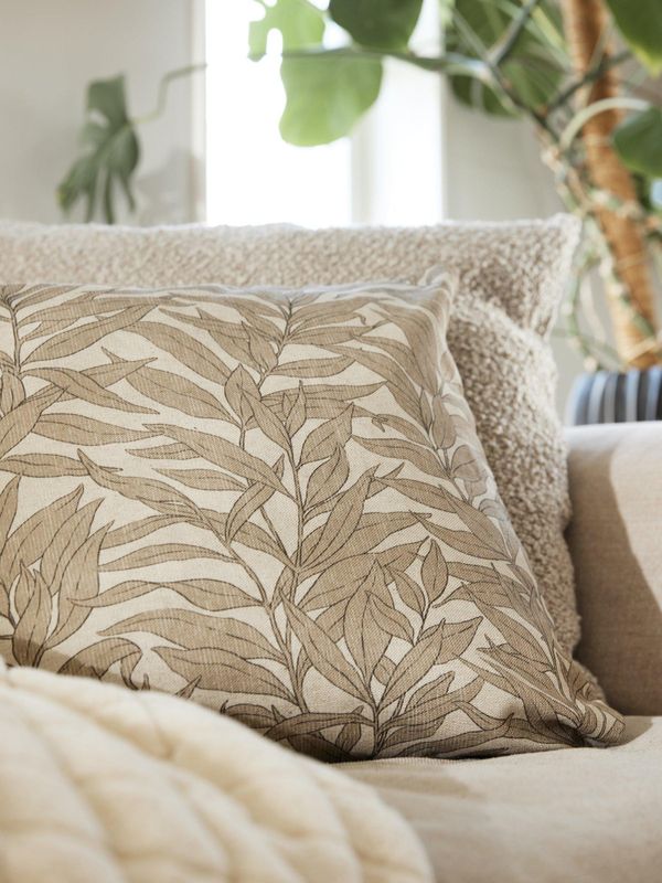Svanefors Blad Kuddfodral Beige 45x45 cm