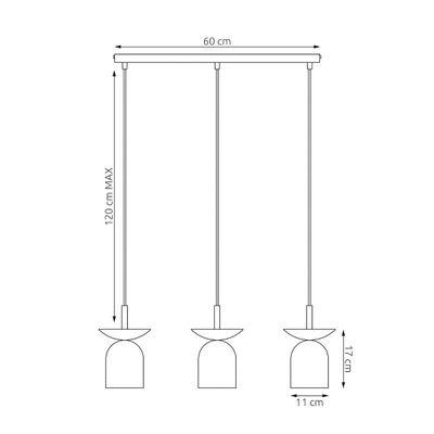 Emibig Lighting Taklampa EGO 3 BL GRÃ…