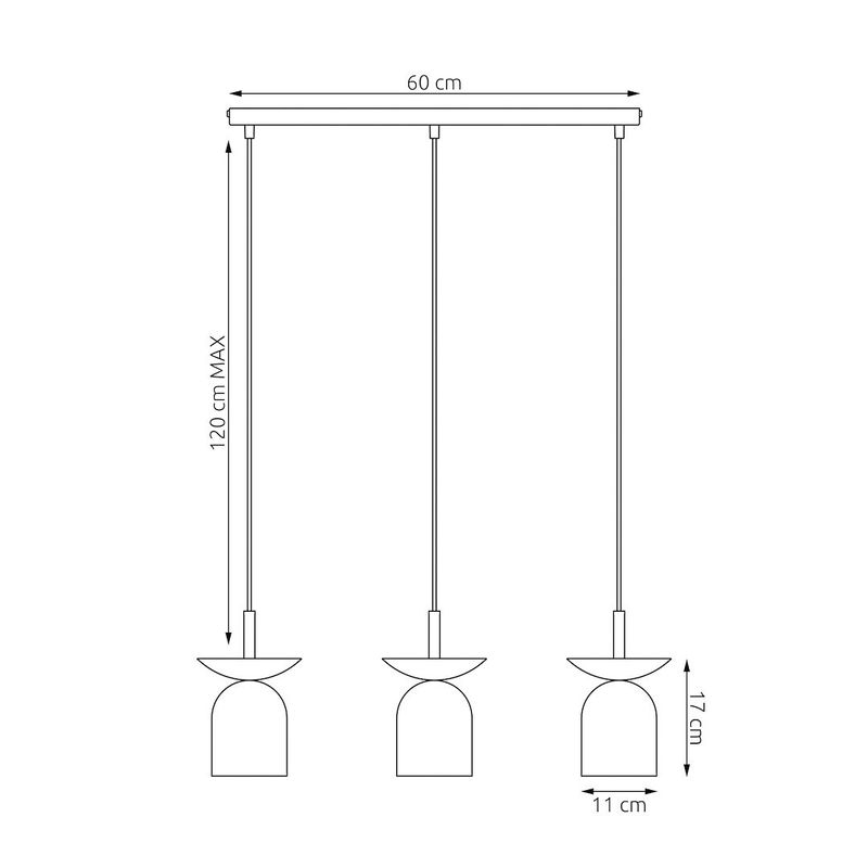 Emibig Lighting Taklampa EGO 3 BL GRÃ…