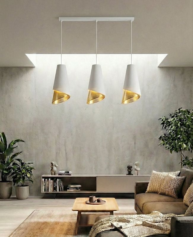 Emibig Lighting Taklampa MODA 3 VIT GULD