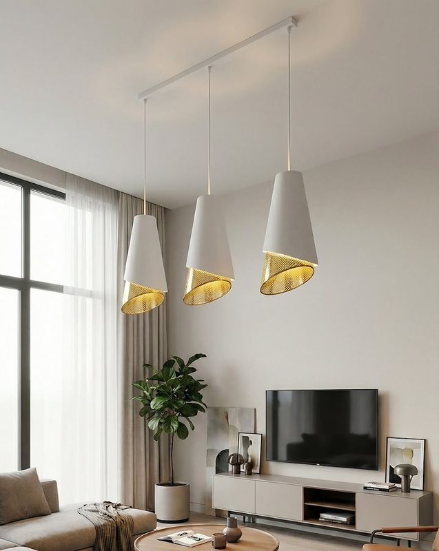 Emibig Lighting Taklampa MODA 3 VIT GULD