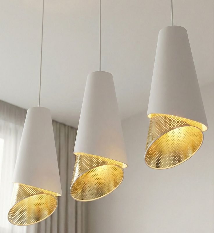 Emibig Lighting Taklampa MODA 3 VIT GULD