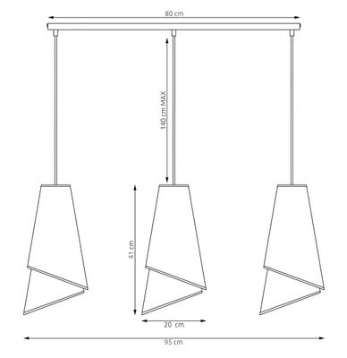 Emibig Lighting Taklampa MODA 3 MO RATTING