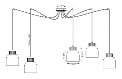 Emibig Lighting Taklampa KRU 5 VIT