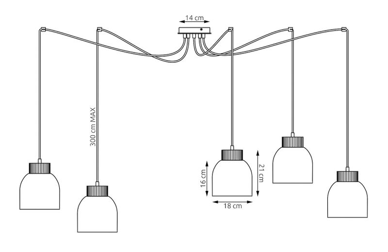 Emibig Lighting Taklampa KRU 5 VIT