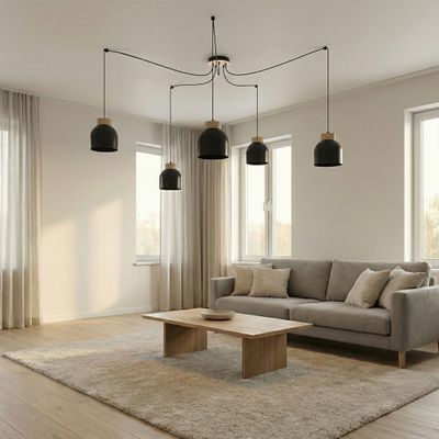 Emibig Lighting Taklampa KRU 5 SVART