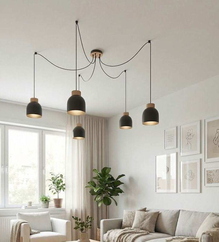 Emibig Lighting Taklampa KRU 5 SVART