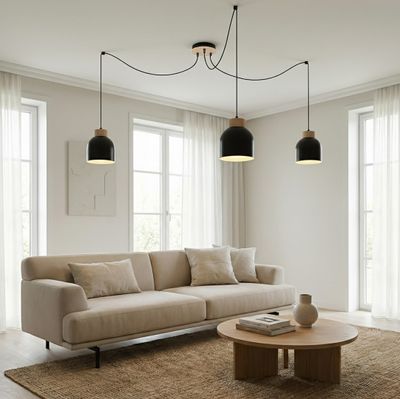 Emibig Lighting Taklampa KRU 3 SVART
