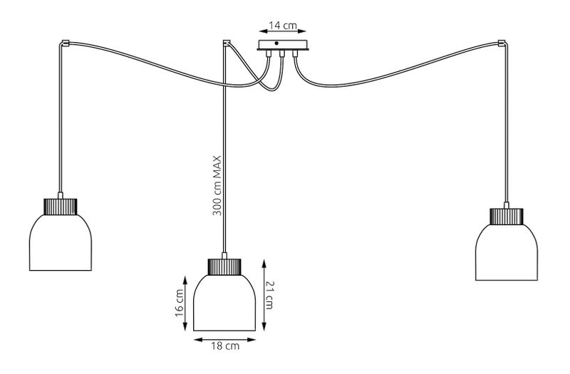 Emibig Lighting Taklampa KRU 3 SVART