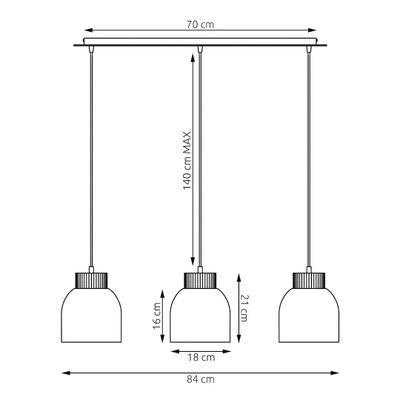 Emibig Lighting Taklampa VIGO 3 SVART