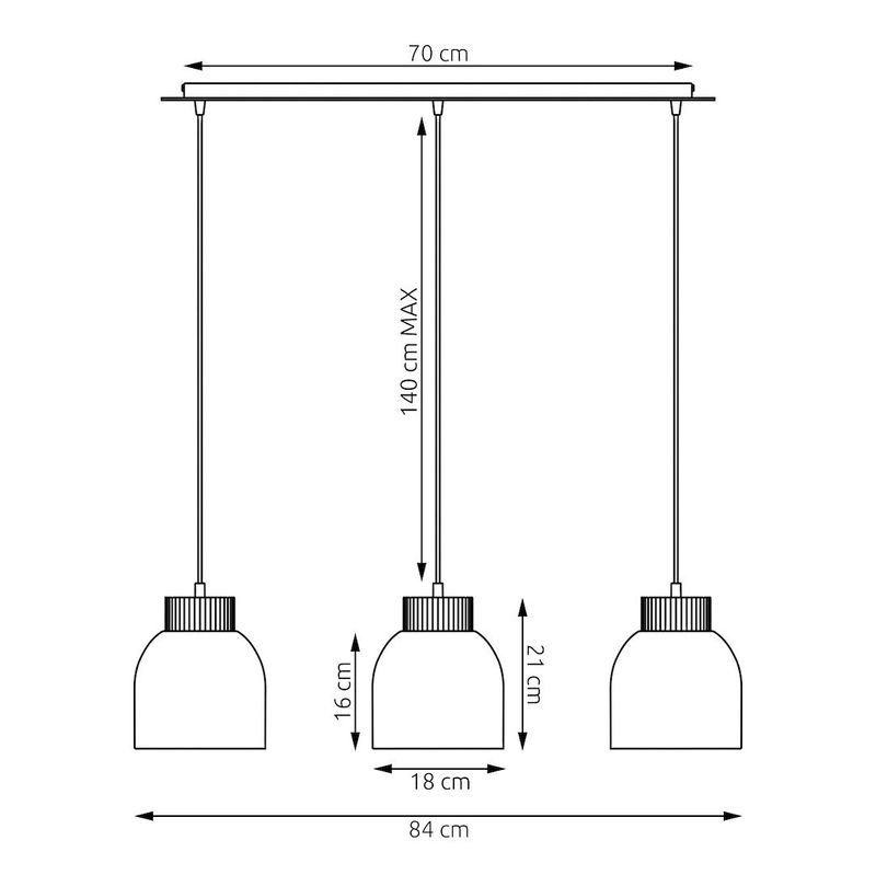 Emibig Lighting Taklampa VIGO 3 SVART