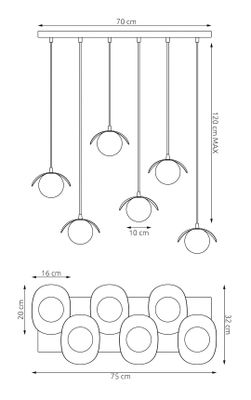 Emibig Lighting Taklampa RITUAL 6 MOKKA