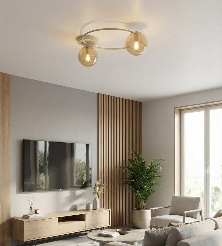 Emibig Lighting Taklampa SOPRA 2 MOKKA AMBER