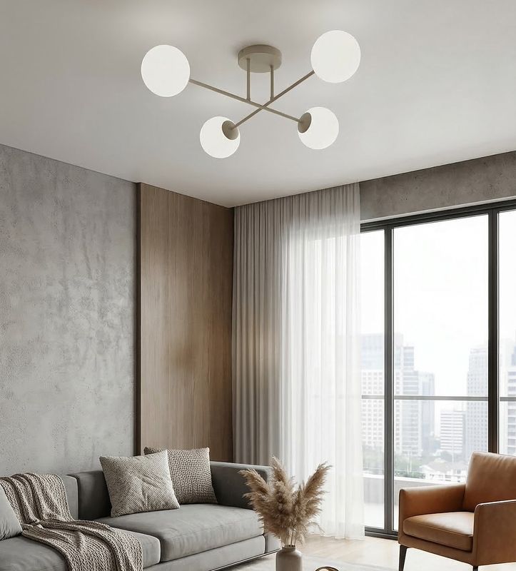 Emibig Lighting Taklampa ROMA 4 MOKKA OPAL