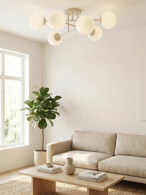 Emibig Lighting Taklampa ROMA 6 MOKKA OPAL