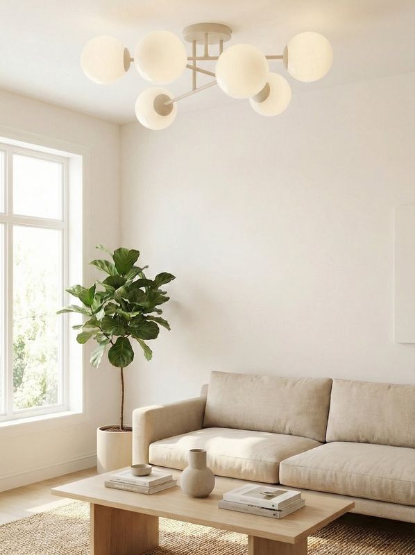 Emibig Lighting Taklampa ROMA 6 MOKKA OPAL