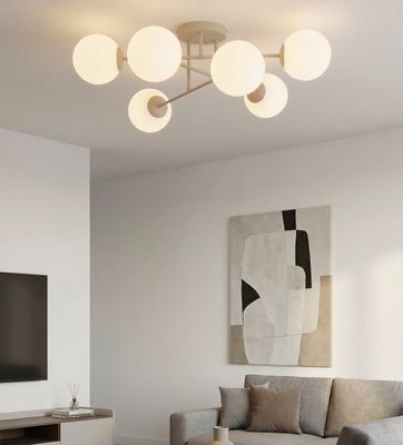 Emibig Lighting Taklampa ROMA 6 MOKKA OPAL