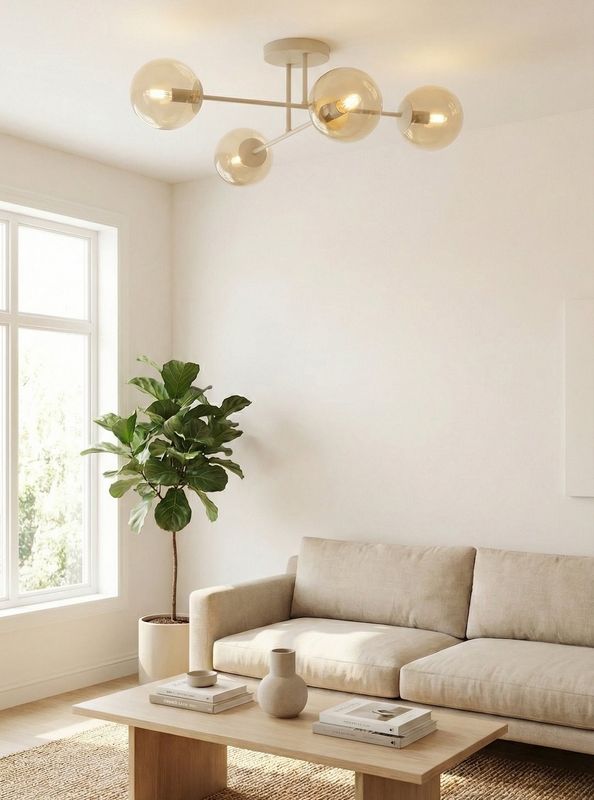 Emibig Lighting Taklampa ROMA 4 MOKKA AMBER