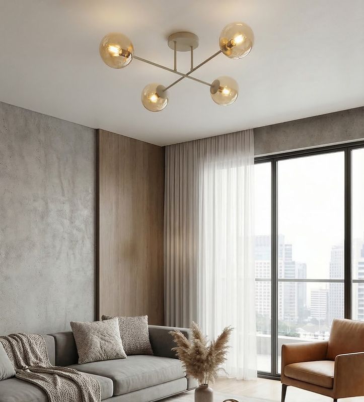 Emibig Lighting Taklampa ROMA 4 MOKKA AMBER