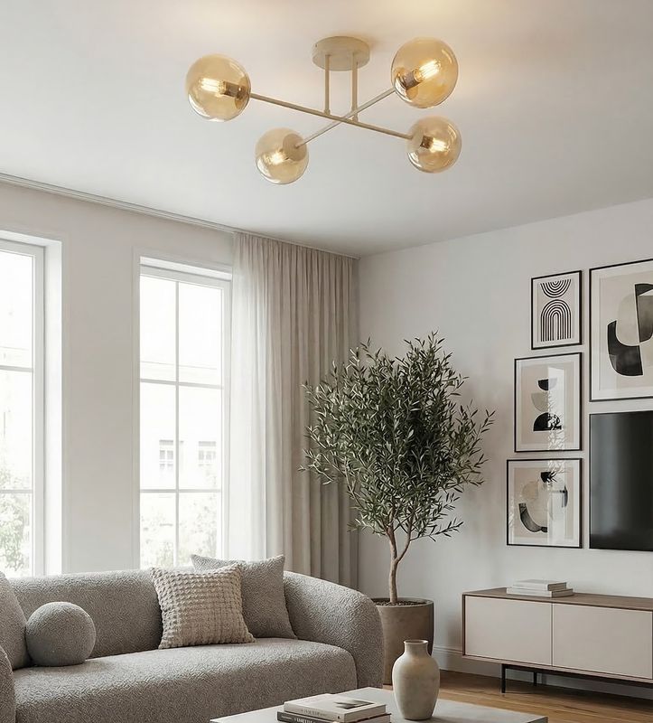 Emibig Lighting Taklampa ROMA 4 MOKKA AMBER