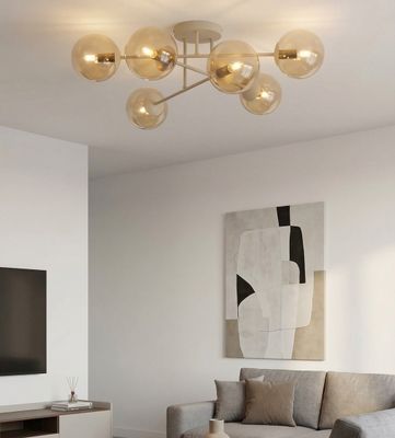 Emibig Lighting Taklampa ROMA 6 MOKKA AMBER