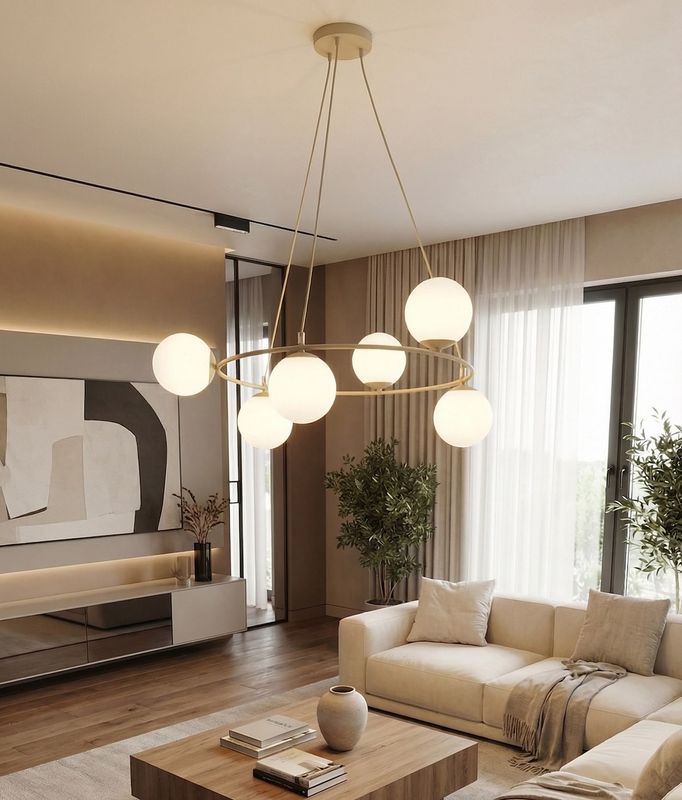 Emibig Lighting Taklampa AZURA 6 MOKKA OPAL