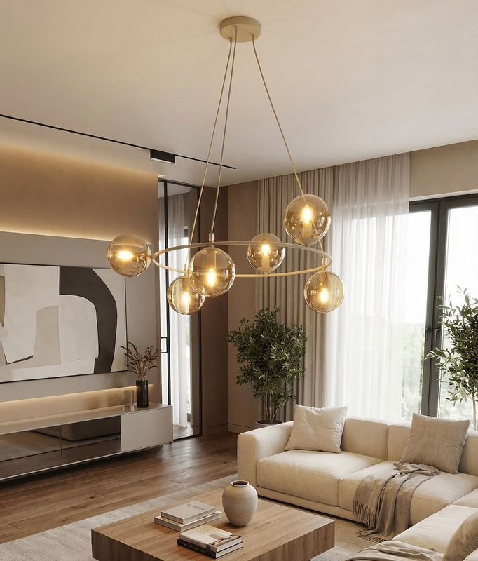 Emibig Lighting Taklampa AZURA 6 MOKKA AMBER