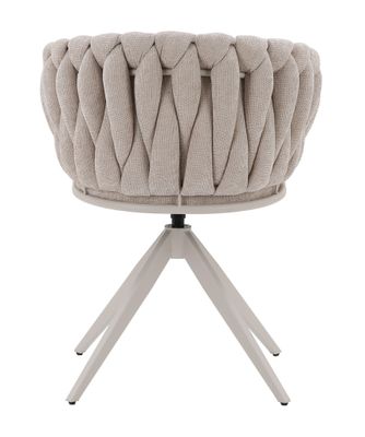 Homerebels Wave Chair Matstol Beige – Flätad rygg & 360° roterbar