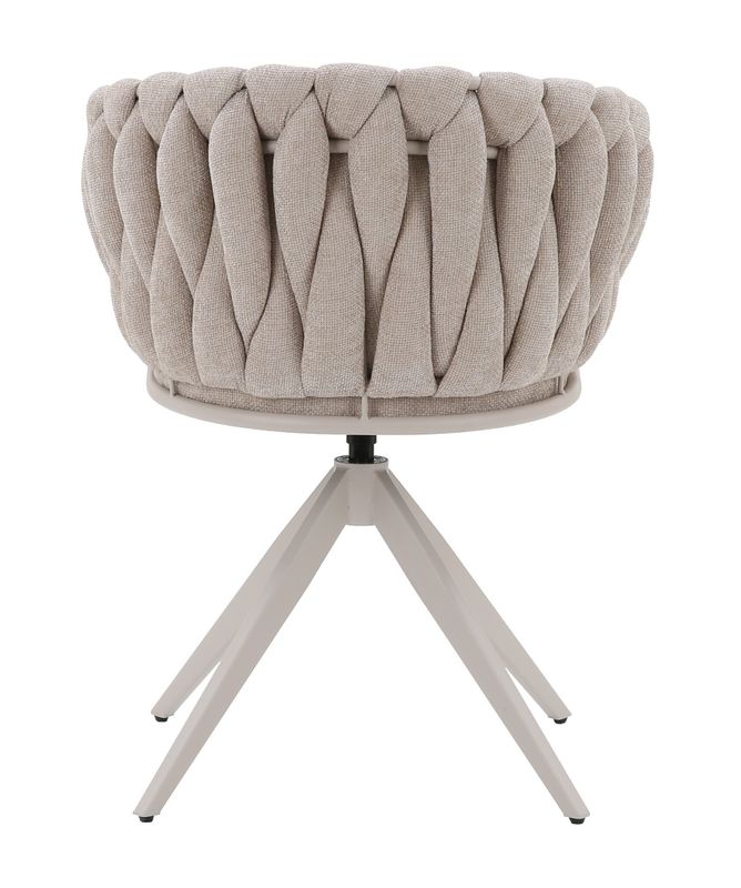 Homerebels Wave Chair Matstol Beige – Flätad rygg & 360° roterbar